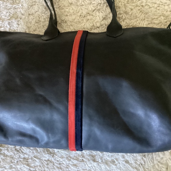 Clare V. Tote Black / Red & Navy Stripe - Picture 3 of 10